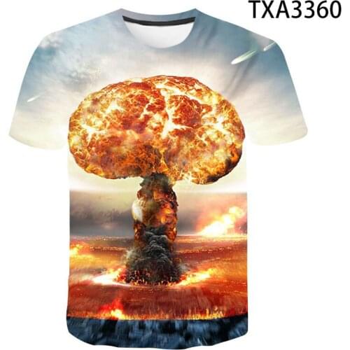 Streetwear Atomic Bomb Explosion 3D Printed T Shirts Casual Men Women Children Fashion Short Sleeve Boy Girl Kids Cool Tops Tee