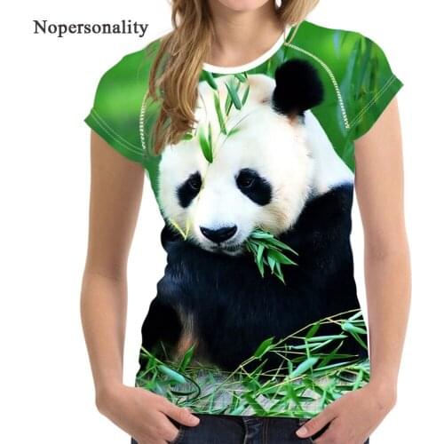 Nopersonality Cute Printing Panda Women T-shirt Female Tshirt Casual Ladies Fitness T Shirt Short Sleeve Teens Girls Tops Tees