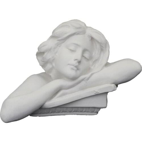 Plaster Statue Female Thinking 32cm Character Sculpture Decoration Bust Plaster Teaching Aid Art Sketch Home Decor Crafts
