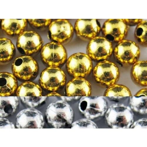 Hr45 4mm 4000pcs/lot silver Gold acrylic beads For Chunky Jewelry for DIY bracelet cross Loose beads