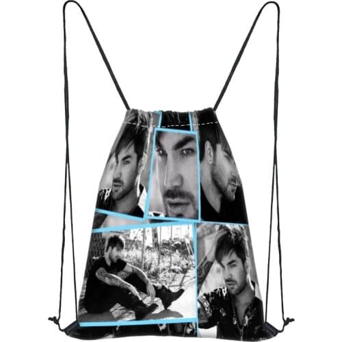 Custom Adam Lambert Drawstring Bag Satin Soft Bag Portable Custom Logo Printing Backpack More Size
