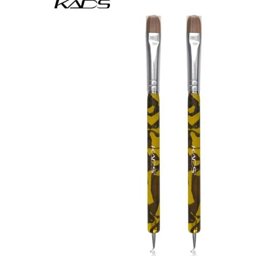 Kolinsky Acrylic Brush Sable Nail Art 2 ways Pen for Dotting Beats and UV Gel Nail Art Builder Pen Manicure Material