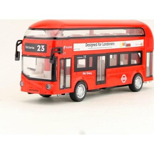 Diecast Metal Toy/Sound & Light Pull back Educational Car/1:32 Scale/Lundon City Sighting Bus/Gift/Kid/Educational Collection