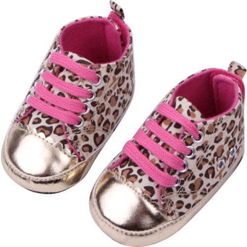 New Leopard Baby Moccasins Shoes Toddler Baby Soft Sapatos Non-slip Fashion Infant Canvas Sneakers Lace Up First Walker Shoes