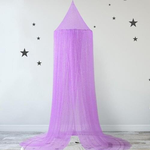 Mosquito Net Soft Star Sequin Net Yarn Cute Canopy Crib Curtain for Baby Room