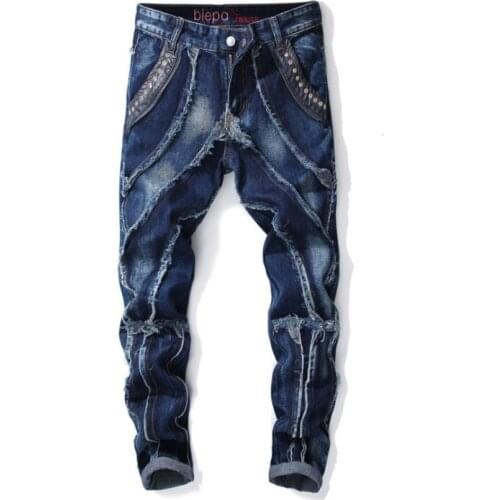 Crazy promotion cheap Patch jeans men biker jeans men trousers male denim pants masculino motorcycle fashion designer