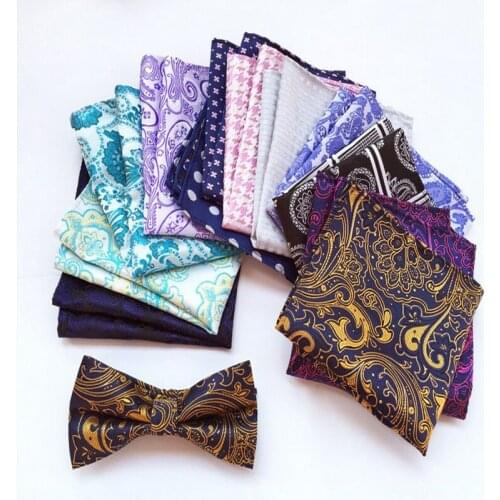 New 25*25CM pocket square vintage floral paisley silk handkerchief accessoires homme mariage
