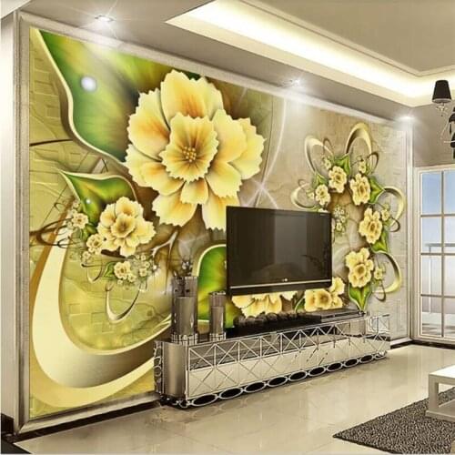 Beibehang Wallpaper custom living room bedroom sofa wallpaper mural luxury European abstract floral TV background wall