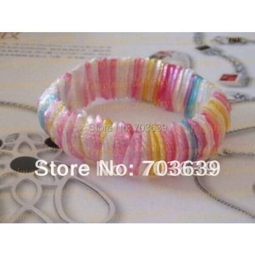 Wholesale colorful stretchy shell bracelets free shipping