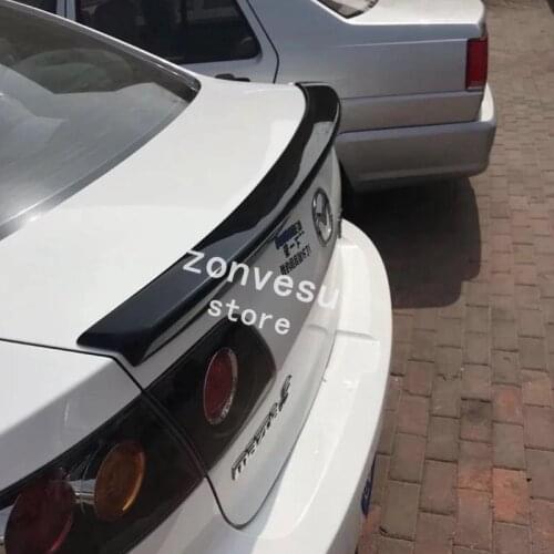 Use For Mazda 3 2008--2013 Spoiler ABS Plastic Carbon Fiber Look Rear Trunk Wing Car Body Kit Accessories