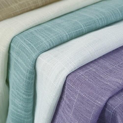 Custom Curtains simple custom Solid color thick linen bedroom livingroom balcony window cloth cotton white gauze yarn tulle M100