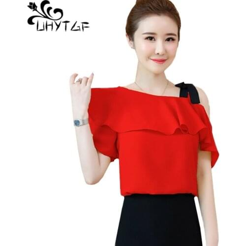 Блузки с открытыми плечами UHYTGF China At AliExpress