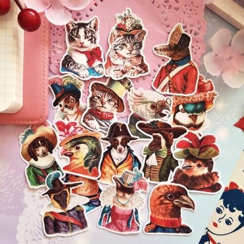 Vintage Cat sticker DIY scrapbooking junk journal base collage mobile computer diary happy plan decoration sticker