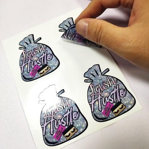 Die Cut Coated Paper Stickers Custom Lashes Box Stickers Waterproof and Free Design