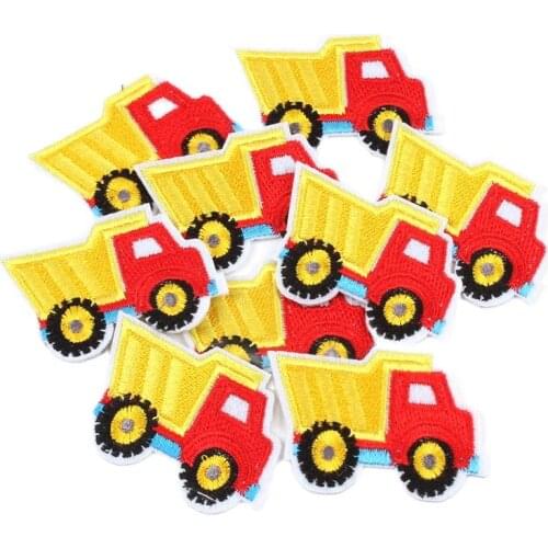 10pcs Embroidery Truck Patches Cartoon Stickers DIY Handmade Clothes Badge Sewing Fabric Appliques Wholesale Patch Decoration