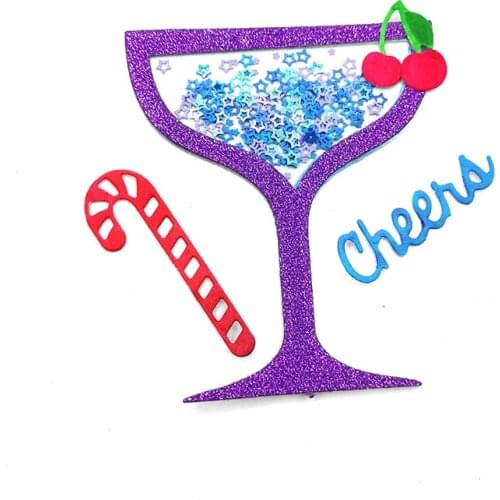 ZENRA Cheers Juice Cup Steel Metal Cutting Dies Stencils For Paper Card Making Decorative Embossing Scrapbook DIY Knife Mould