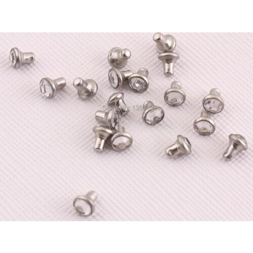 100pcs 4*5mm Crystal 4*5mm metal Garment Rivets DIY Decorative Rivet for Bag belt accessories