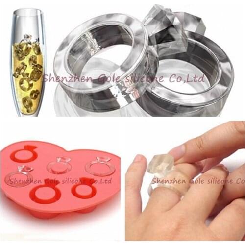 200pcs/lot Ice Tray Diamond Love Ring Ice Cube Style Freeze Ice Mold Ice Maker Mould PTSP