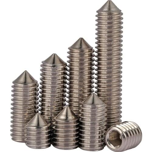 304 Stainless Steel Cone Point Hex Hexagon Socket Set Screws Grub Allen Bolts M3 M4 M5 M6 M8 M10