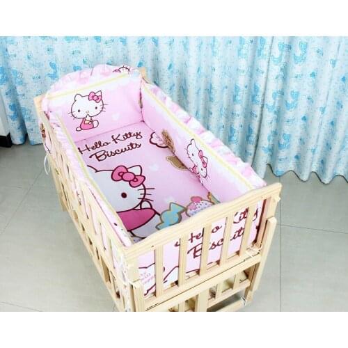 Promotion! 6PCS Cartoon,crib kit bed around,Baby Sheet toddler bedding bumper (bumpers+sheet+pillow cover)