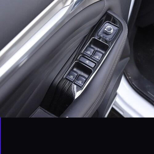 Carbon Fibre Silver Black Glasses Window Switch Buttons Decorated Frame For Great Wall Haval Hover F7 F7X CAA009