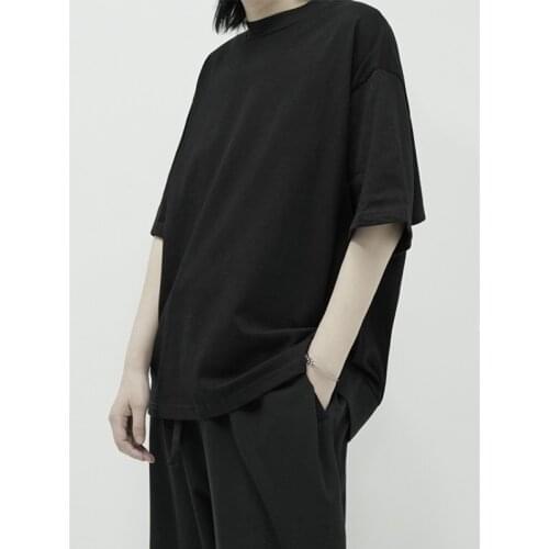 Big size couples Yamamoto mens short sleeve 2021 new summer zipper t-shirt mens T-shirt half sleeve mens T-shirt