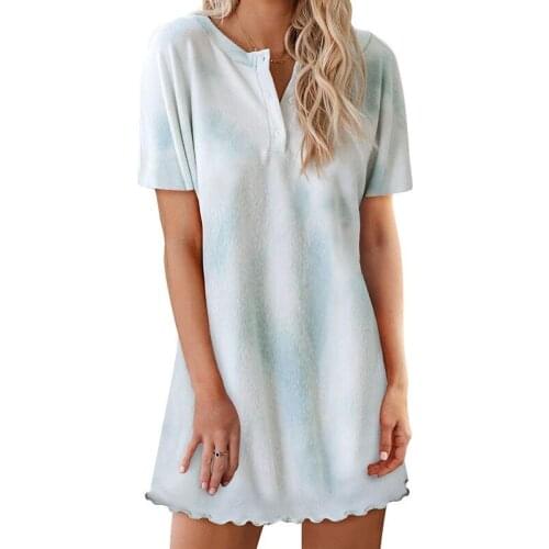 Hirigin Women Bech Boho Caual Dress Short Sleeve V-neck Homewear Casual Loose Dress Plus Size S-2XL 2020 Trend Dropshipping
