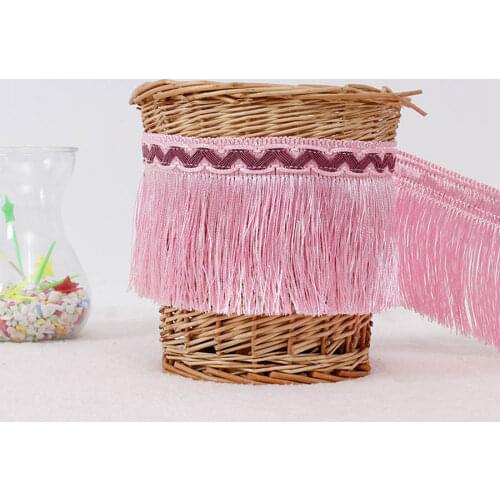 12 meters 8cm Tassels Trim Braid Lace Tassel Polyester Silk Fringe Trim Ribbon Latin Dance Skirt Curtain Fringes for Sewing
