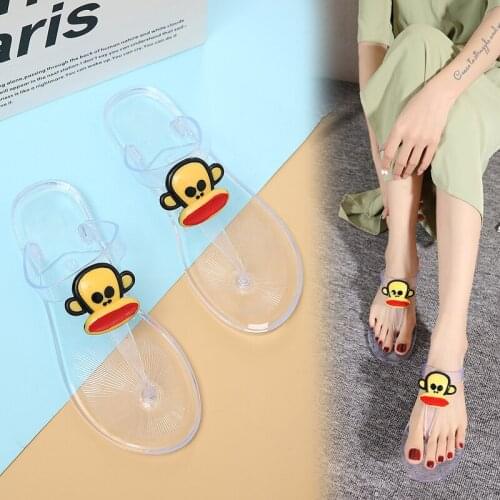 Fashion Women Flip Flop Bohemian Style Beautiful Cartoon Monkey Sexy Jelly Flat Slippers (Size 36-41)