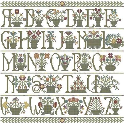 New Needlepoint Alphabet Machine Embroidery Cross Stitch Christmas Designs with 100% Cotton Floss & Free Shipping for Wall Decor
