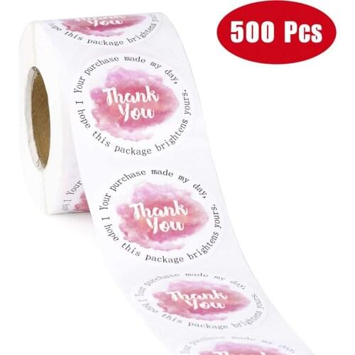 500pcs Pink Thank You Stickers for Your Order Paper Diary Scrapbooking Sticker Party Gift Decoration Handmade Food Seal Labels