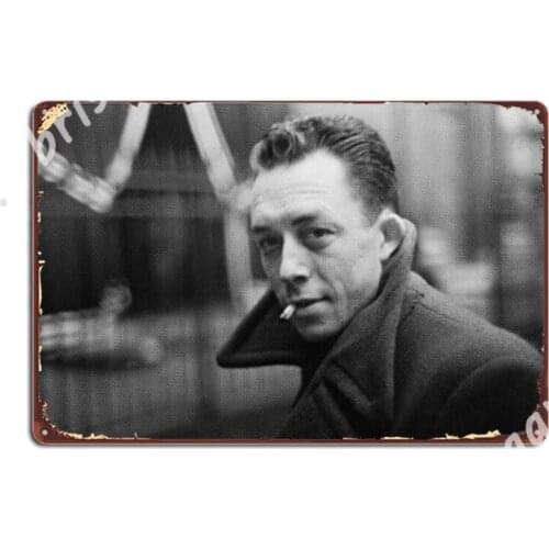 Albert Camus Portrait Tee Metal Signs Wall Mural Garage Club Decoration Garage Decoration Tin sign Posters