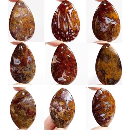 Natural Zhanguo Warring States Red Agates Pendant Water Drop Heart Marquise Shape stone Bead For Jewelry Making