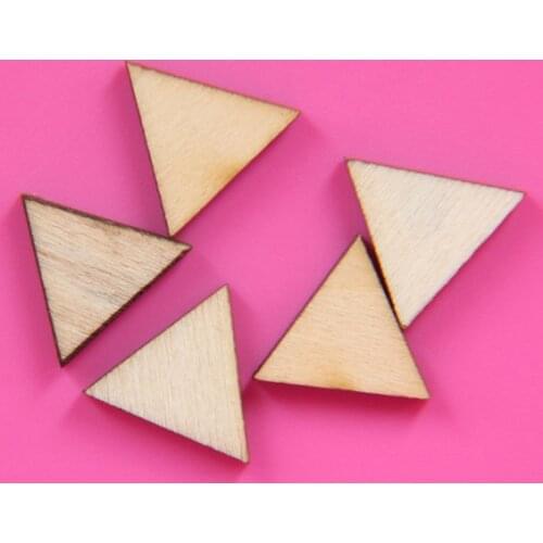 European DIY New Arrival Unfinished Wooden Triangles Beads for Earrings Wood Geometric Tiles 100pcs/lot