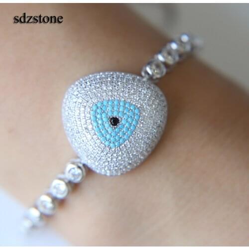 New blue evil eyes bracelet Charms Bracelets for girl women top quality fine blue Lucky colorfule eye Turkish bracelet for women