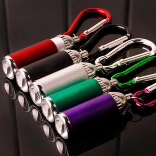 Wholesale 500pcs/lot mini LED torch with climbing clip LED FlashLight key chain promotion gift can customize logo