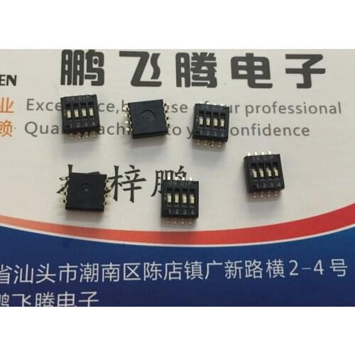 Original new 100% import DIP DHA-04QR dial switch 4-bit SMD 1.27mm 4P piano key coded flat dial