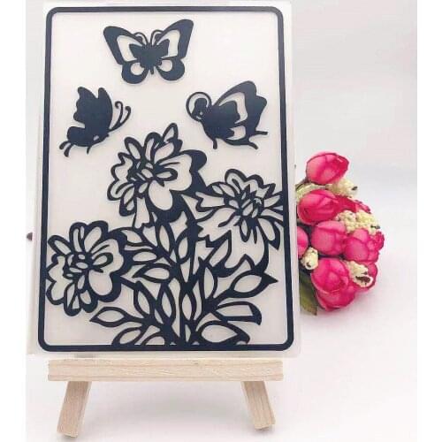 PANFELOU Butterfly dances Embossing folders Plastic For Scrapbooking DIY Template Fondant Cake Photo Album Card Making