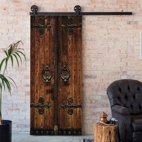 Stickers On The Door Embossed Wood Grain PVC Retro Design Home Renovation Decor Decal Waterproof Peel&stick Poster New Materials