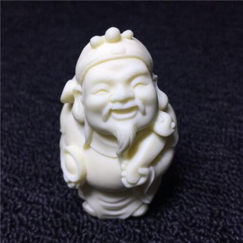 Ingot Ruyi God of Wealth Statue Chinese-style lucky small ornaments Handmade sculpture Home living room bedroom figurines