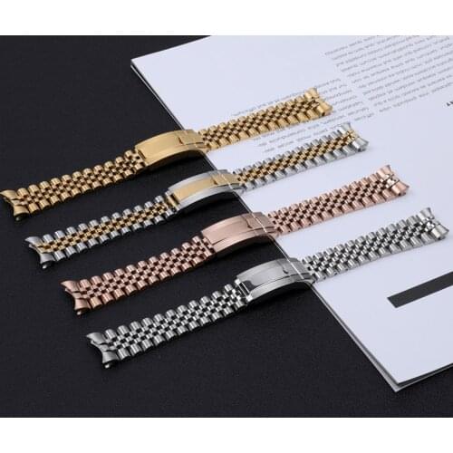 20mm Silver Gold Stainless steel WatchBands Replace For role strap for DATEJUST Watch band Submarine Wristband Bracelet tool