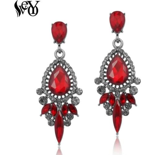 VEYO Crystal Earring for Woman Classic Drop Earrings Round Rhinestone Earrings Top Quality Fashion Jewelry