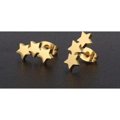 Earring Women Stainless Steel Gold Stars Earring Gypsophila Cute Exquisite Earring Fashion Korean Simple Version Gifts for Women