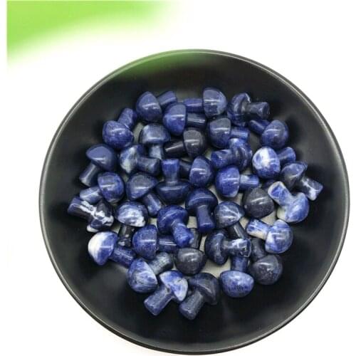 1/2Pcs Lovely Natural Sodalite Mushroom Shaped Polished Stone Decor Healing Gift Natural Stones and Minerals