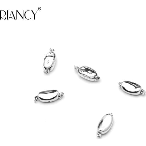 1 pieces Hot strip cufflinks 925 sterling silver Necklace buckle DIY Jewelry accessories Bracelets pearl button insert button