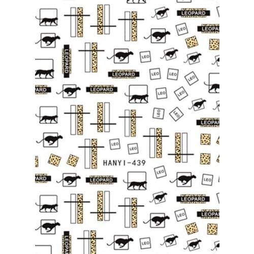 1pcs Line Nail Sticker Black White Animals Nail Art Stickers Summer Designs DIY Decoration