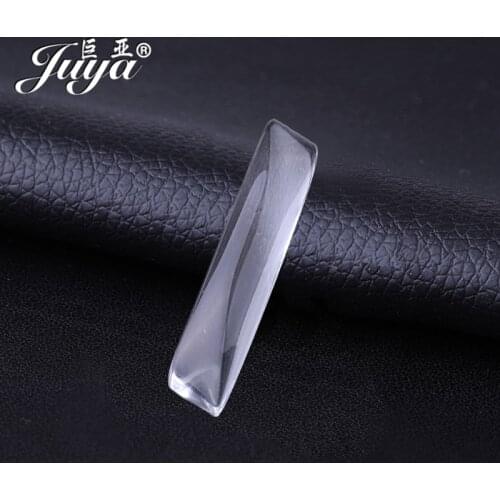 10pcs/lot 10x50mm Rectangle Flat Back Clear Crystal Glass Cabochon Cameo Jewelry Finding Clear Glass Thickness 5mm Wholesale