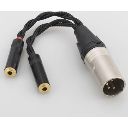 4pin XLR Balanced Male to Dual 3.5mm Female Headphone Audio Adapter