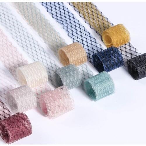 5 yards Lattice Embroidery Organza Satin Ribbon for DIY Craft Hair Bow Gift Packaging Clothing Accessories