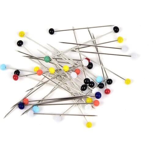 50pcs Round Pearl Head Dressmaking Pins Weddings Corsage Florists Sewing Pin DIY Crafts Accessories New